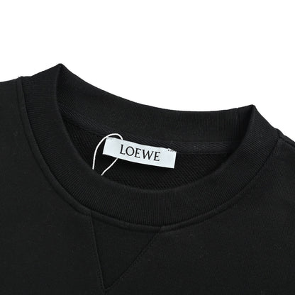 Loewe/Luo Yiwei 25Fw colorful stitching embroidered round neck sweatshirt