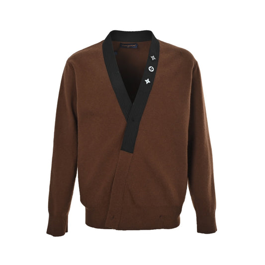 Louis Vuitton 25Fw three-flower reflective logo cardigan sweater
