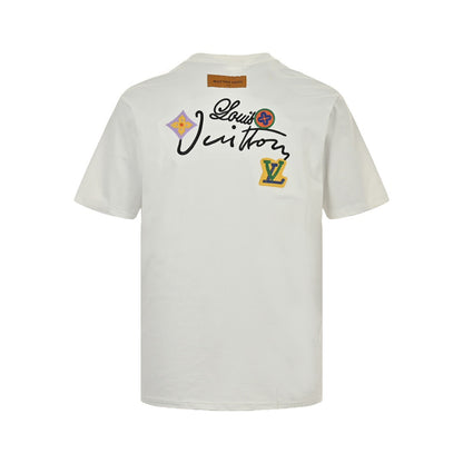 Louis Vuitton floral letter embroidered short sleeves