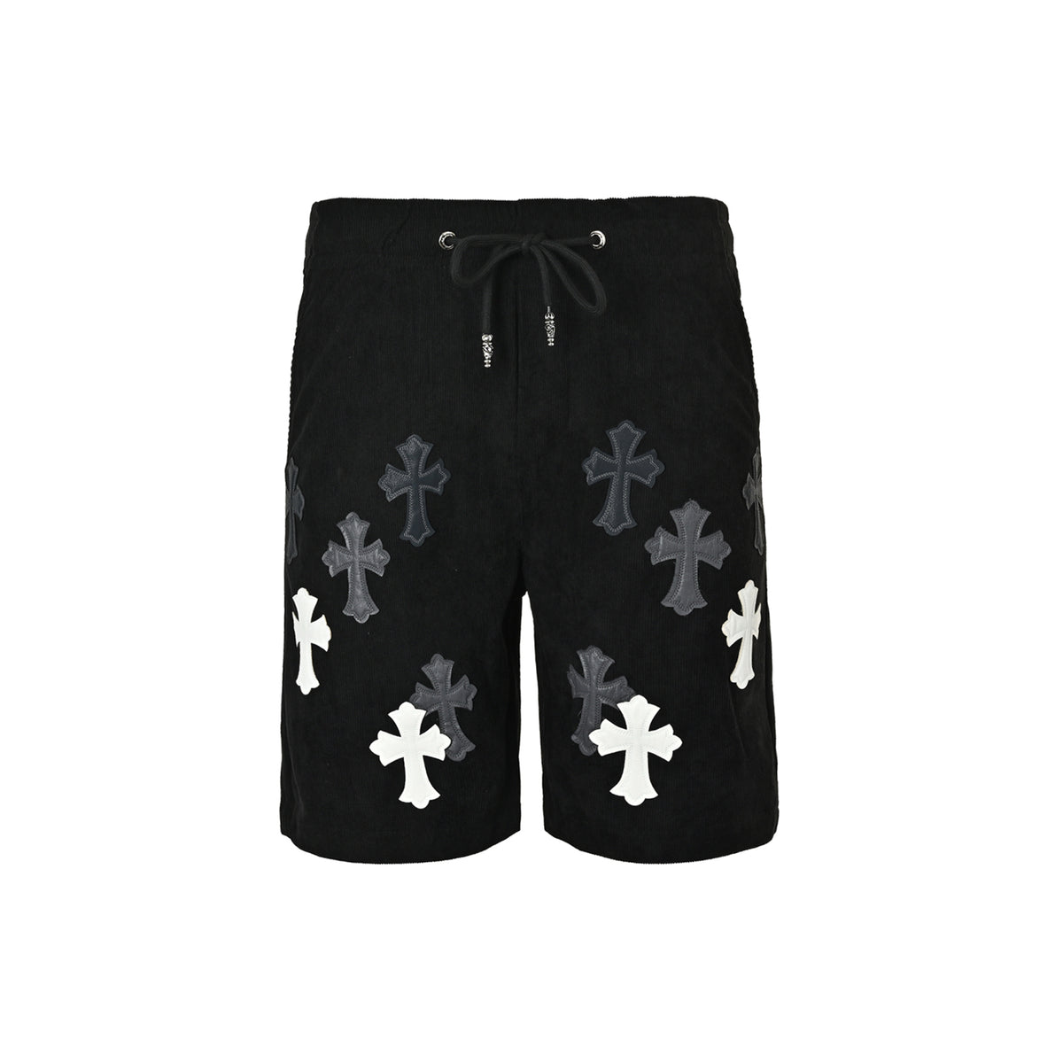 Chrome Hearts cross patch embroidered corduroy shorts