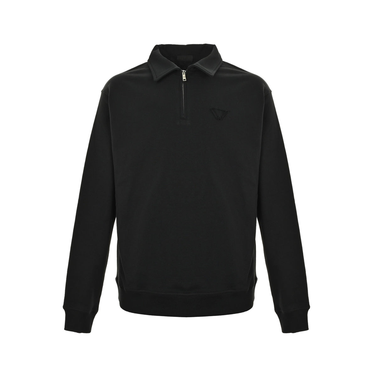 Prada 25Fw cloth label half-zip lapel POLO sweatshirt