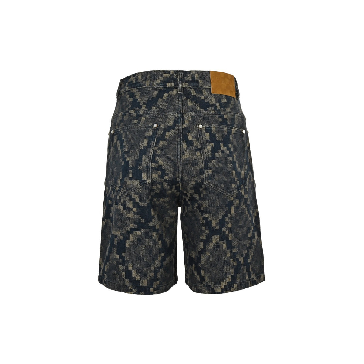 Louis Vuitton 25ss snake pattern mosaic denim shorts