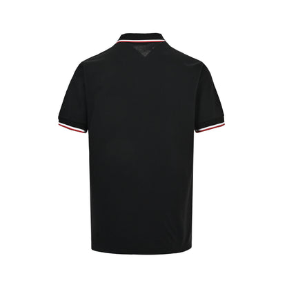 Ralph Lauren Color Stripe Collar Small Label Embroidery Polo Short Sleeves