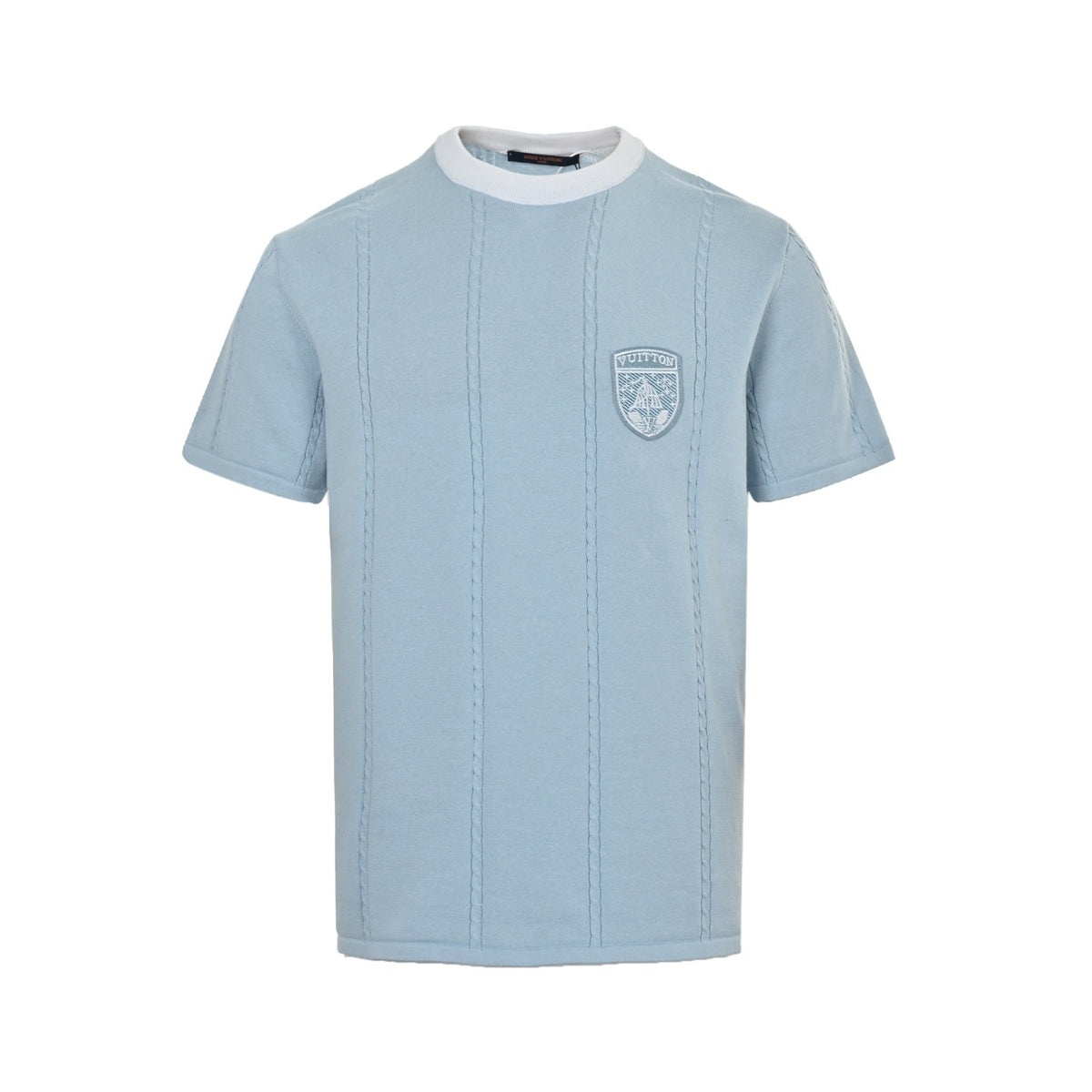 Louis Vuitton 26ss badge embroidered knitted short sleeves