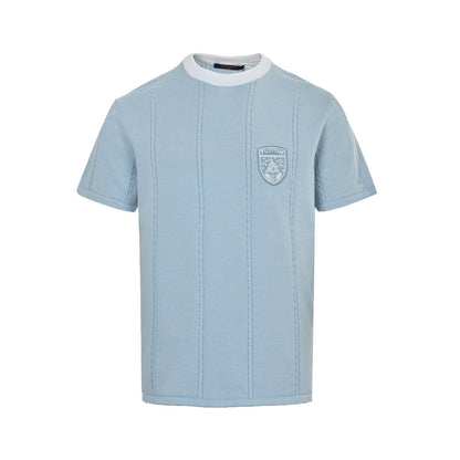 Louis Vuitton 26ss badge embroidered knitted short sleeves