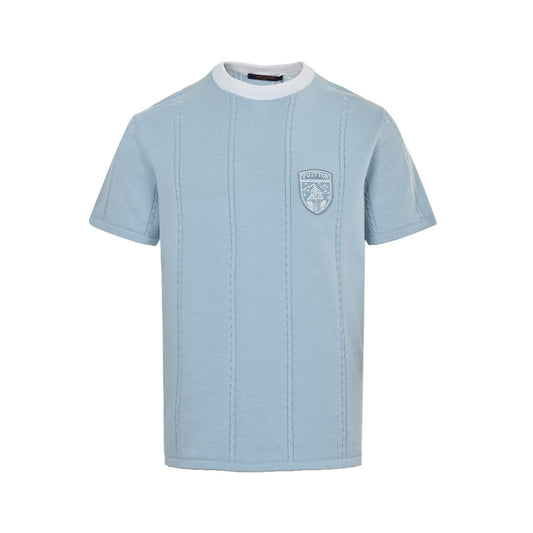 Louis Vuitton 26ss badge embroidered knitted short sleeves