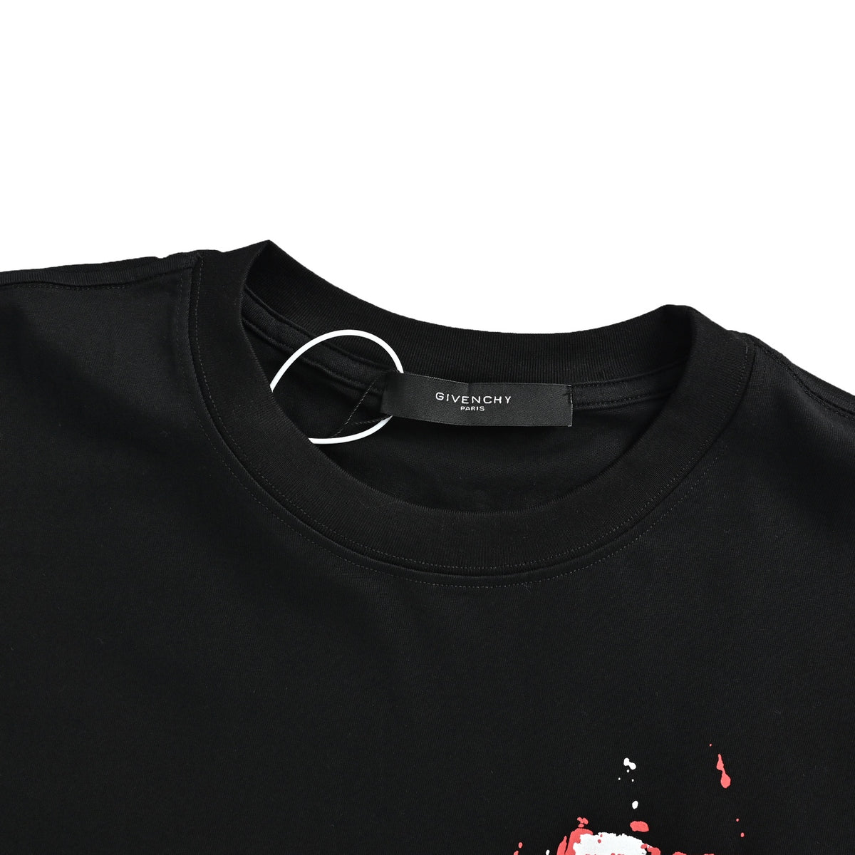 GIVENCHY splash-ink distressed back large M printed short sleeves