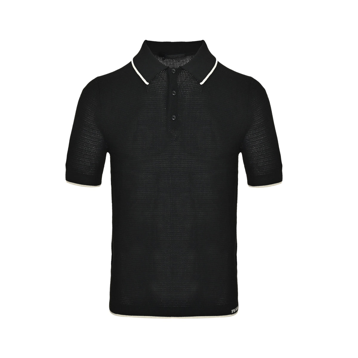Prada logo mesh knitted Polo short sleeves