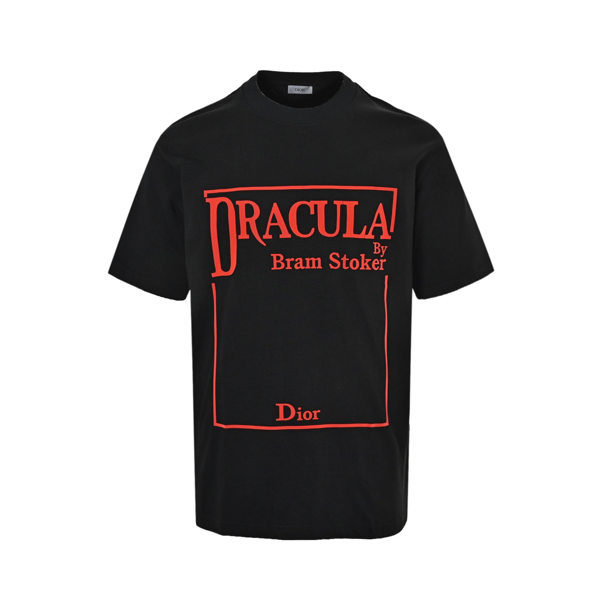 Dior DRACULA Dracula book cover red frame letters short sleeves