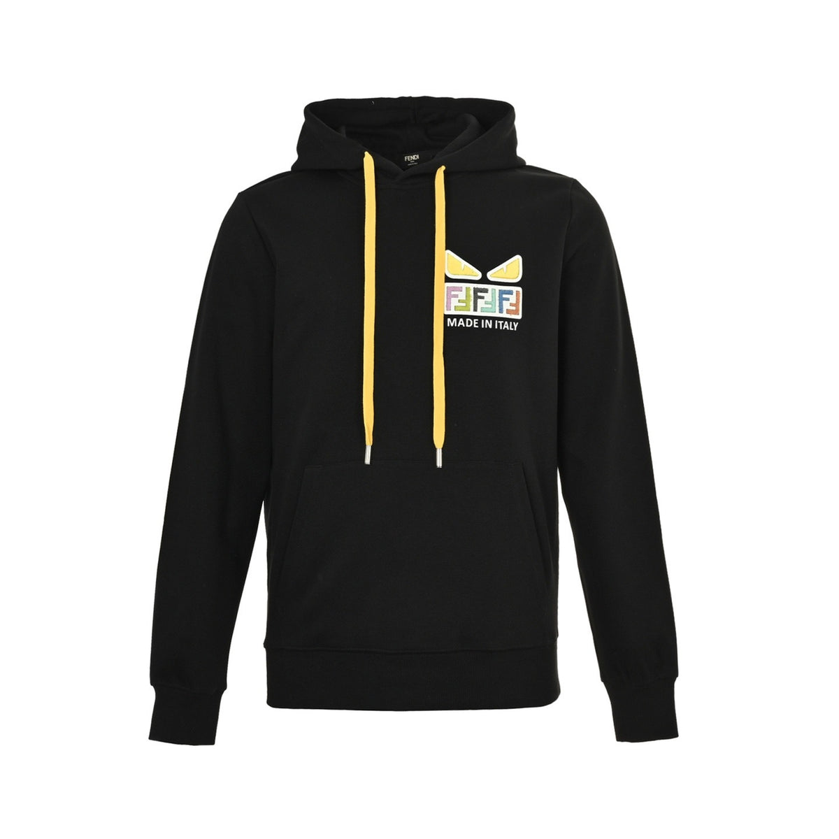 Fendi 25Fw FF letter printed towel eye patch hooded sweatshirt