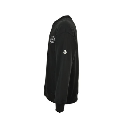 Moncler/Mongolian little monster hair transplanted embroidered badge round neck sweatshirt