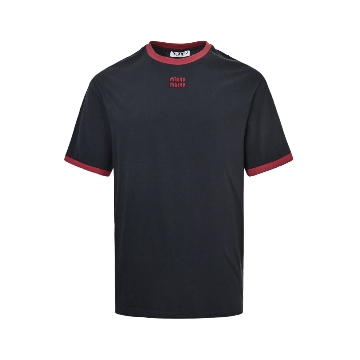 Miu Miu 26ss contrasting color splicing short sleeves