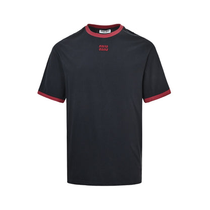 Miu Miu 26ss contrasting color splicing short sleeves