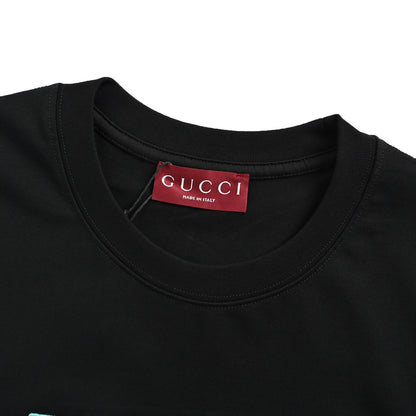 Gucci contrasting letter embroidered short sleeves