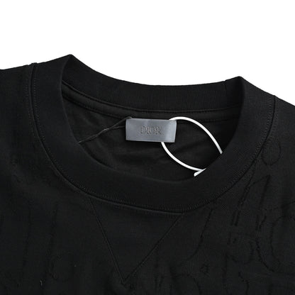 Dior full printed dark pattern embossed pocket short sleeves
