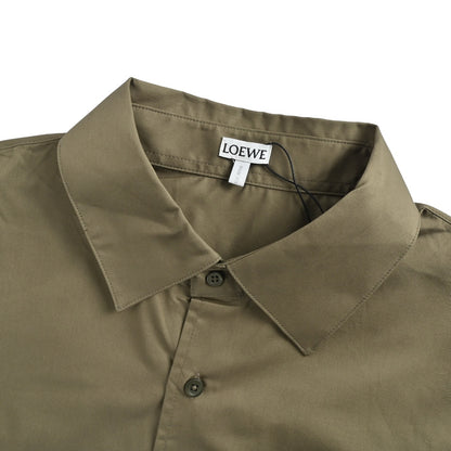 Loewe/Luoyiwei Anagram two-color embroidered patch pocket long-sleeved shirt