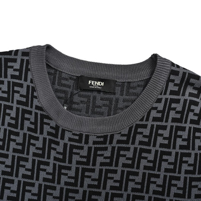 Fendi FF jacquard all-over printed knitted short sleeves