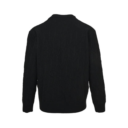 Dior 25Fw presbyopia dark pattern jacquard crew neck sweater