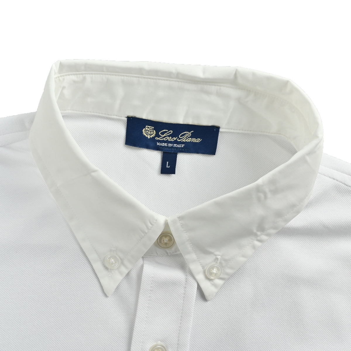 LORO PIANA LP logo embroidered long-sleeved shirt