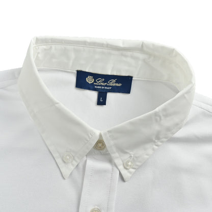 LORO PIANA LP logo embroidered long-sleeved shirt