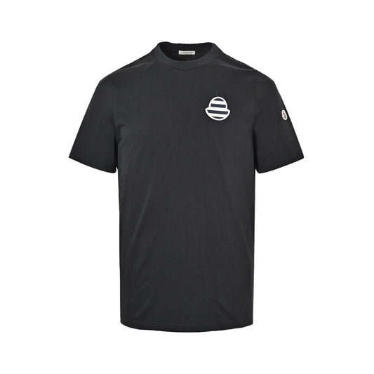 Moncler/Mask 26ss striped logo embroidered short sleeves