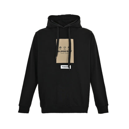 Burberry 22Fw label patch hooded sweatshirt