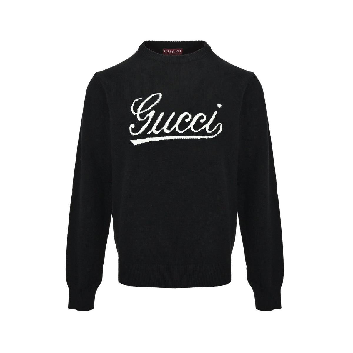 Gucci signature letter jacquard crew neck sweater