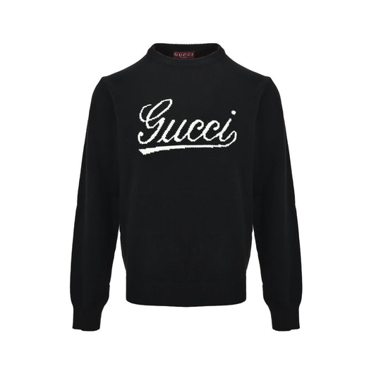 Gucci signature letter jacquard crew neck sweater
