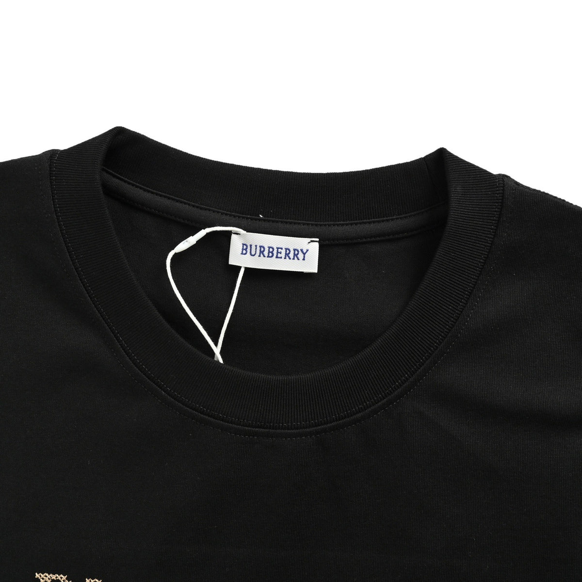 Burberry plaid war horse embroidery long-sleeved T-shirt