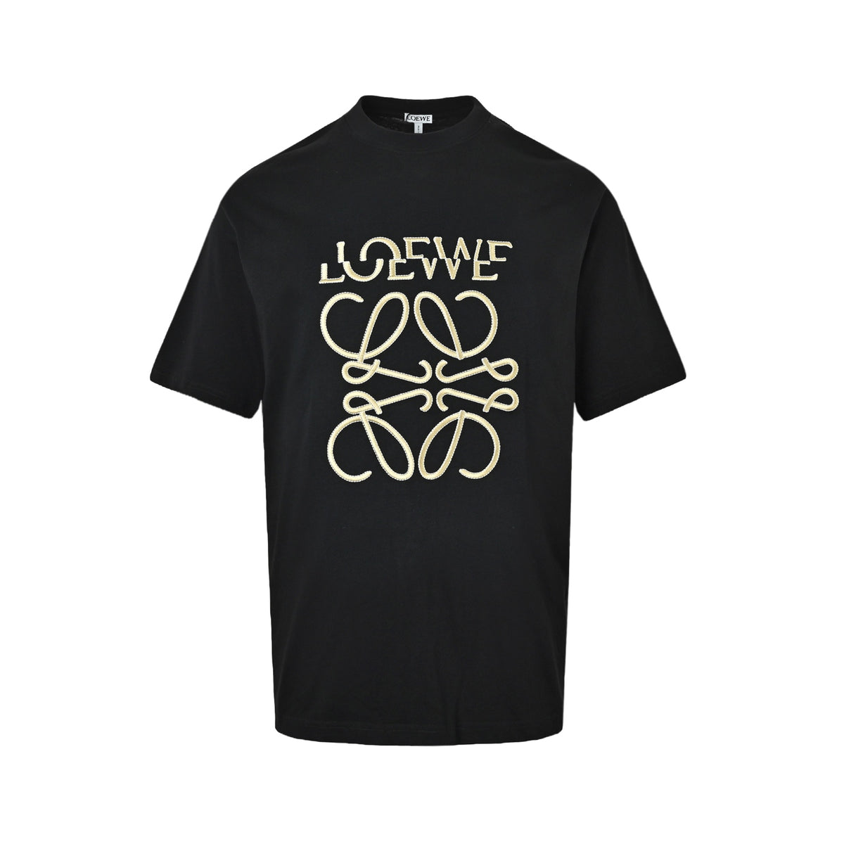Loewe/Luo Yiwei short sleeves with offset letter logo embroidery