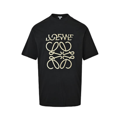 Loewe/Luo Yiwei short sleeves with offset letter logo embroidery