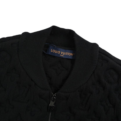 Louis Vuitton old flower embossed wool knitted bomber jacket