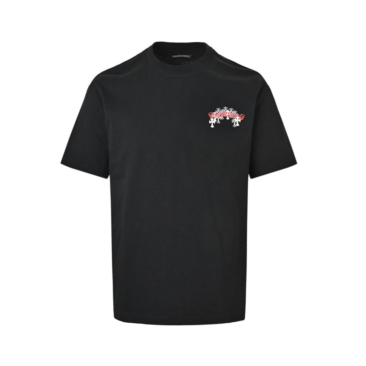 Chrome Hearts/Chrome Heart scroll black and white cross print short sleeves