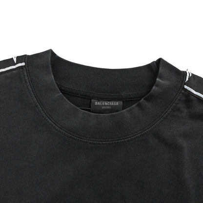 Balenciaga/Balanciaga 26ss string logo webbing washed short sleeves