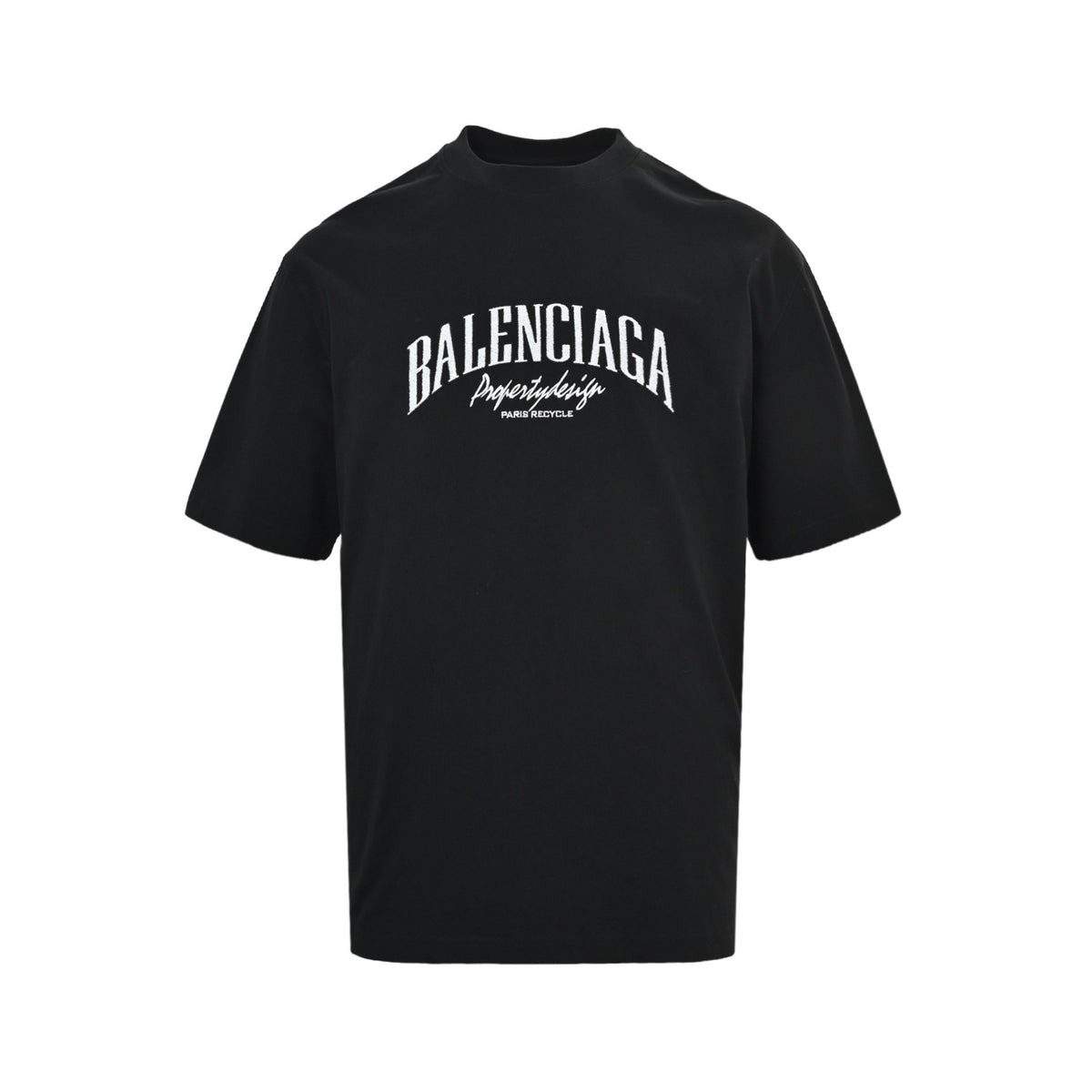 Balenciaga short sleeves with three-dimensional embroidered letters on the chest