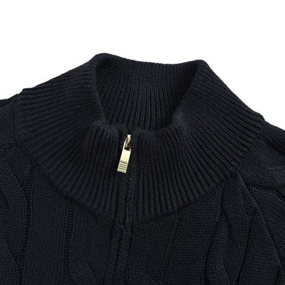 Thom Browne K12 four-bar cable sweater jacket