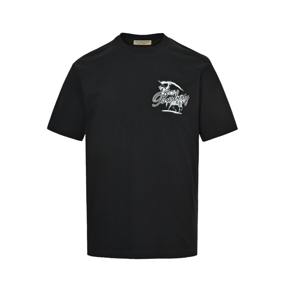 Burberry 26ss chest war horse knight foam printed short sleeves