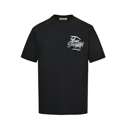 Burberry 26ss chest war horse knight foam printed short sleeves