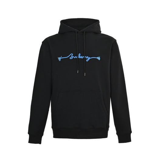 Burberry rope embroidery signature hooded sweatshirt