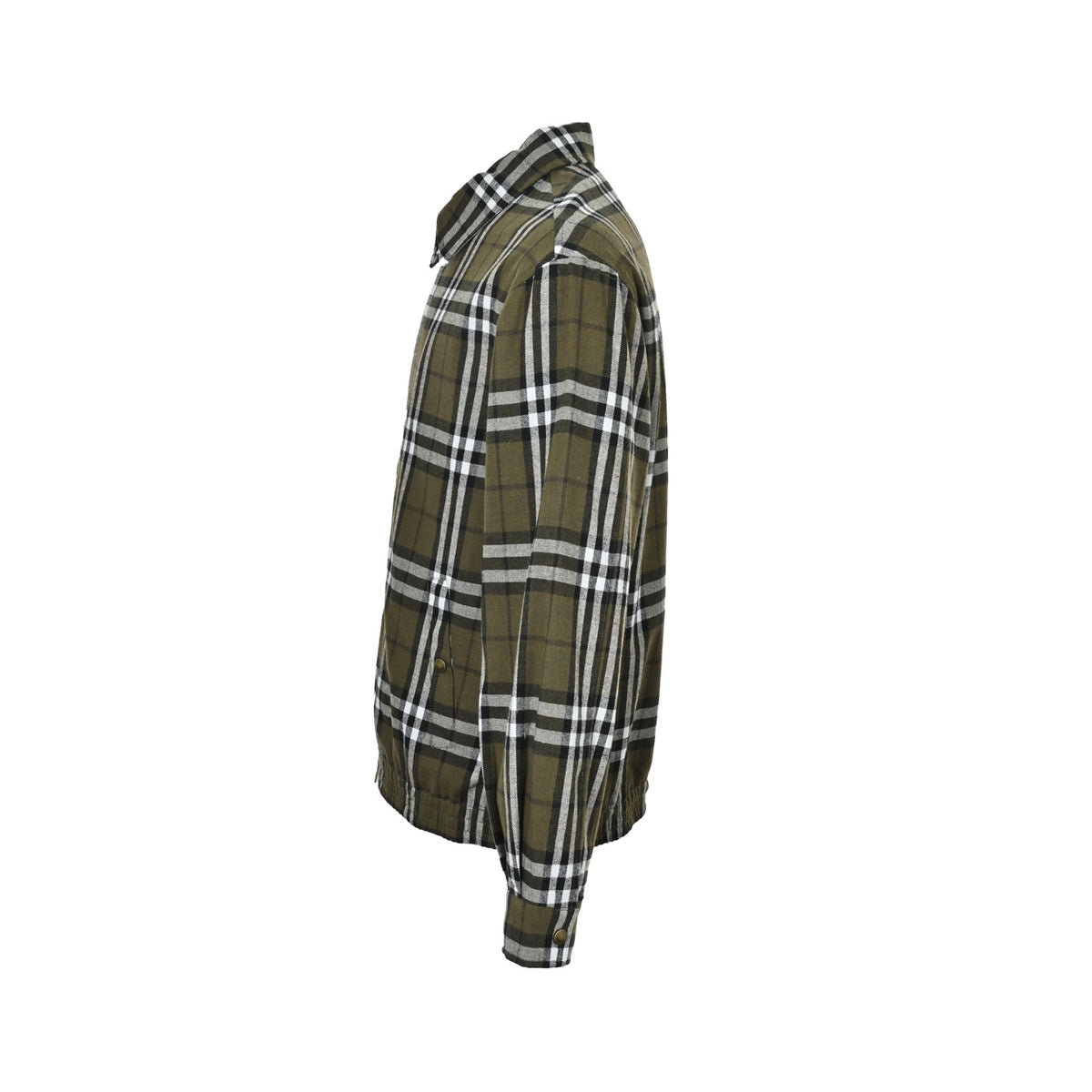 Burberry green plaid cashmere lapel jacket