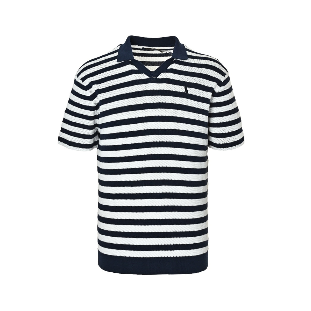 Ralph Lauren striped seagull collar knitted Polo short sleeves