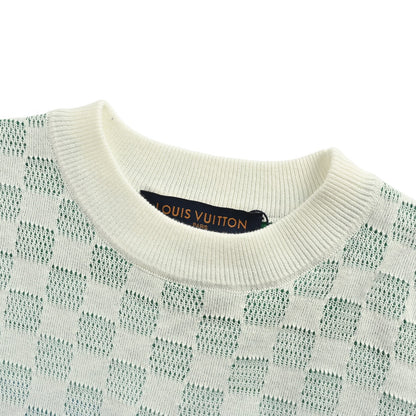 Louis Vuitton 25ss checkerboard gradient knitted short sleeves