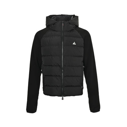 Moncler/Mask Triangle Logo Woven Splicing Hooded Down Jacket