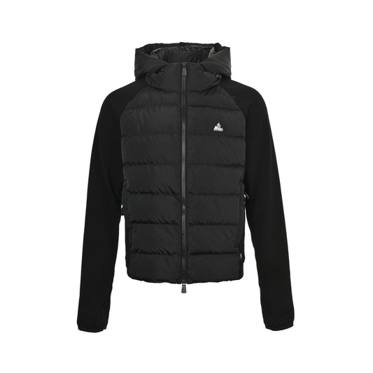 Moncler/Mask Triangle Logo Woven Splicing Hooded Down Jacket