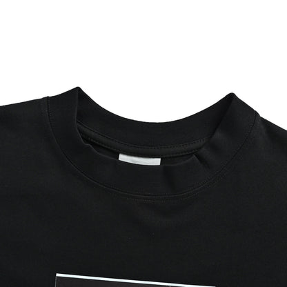Balenciaga/Balanciaga 26ss stacked label tape printed letter embroidery short sleeves