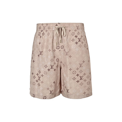 Louis Vuitton presbyopic khaki all-over printed suit shorts
