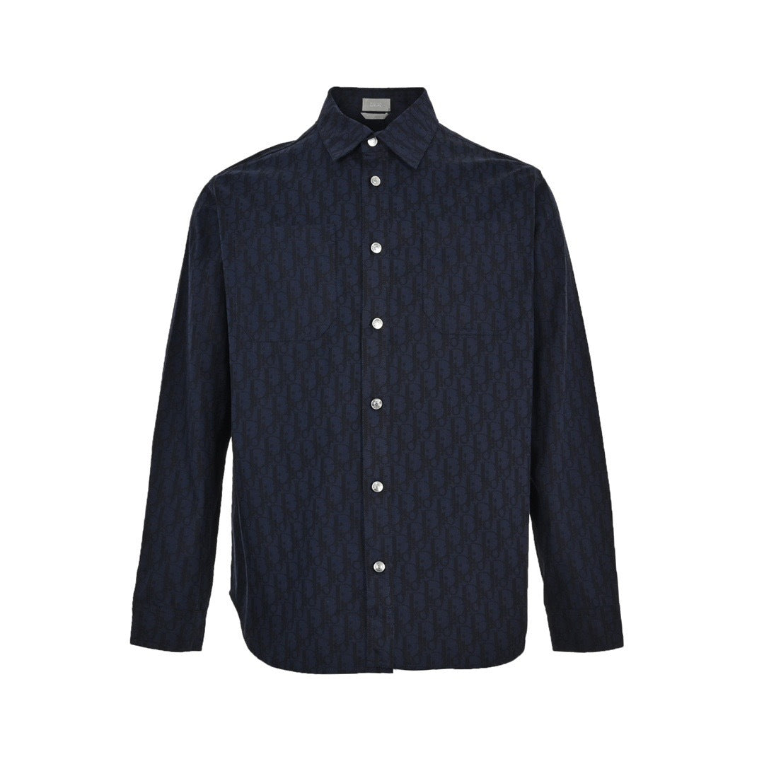 Dior 22ss classic all-over printed old flower denim shirt jacket