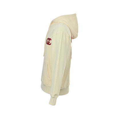 Gucci 25Fw towel embroidered double G embroidered hooded sweatshirt
