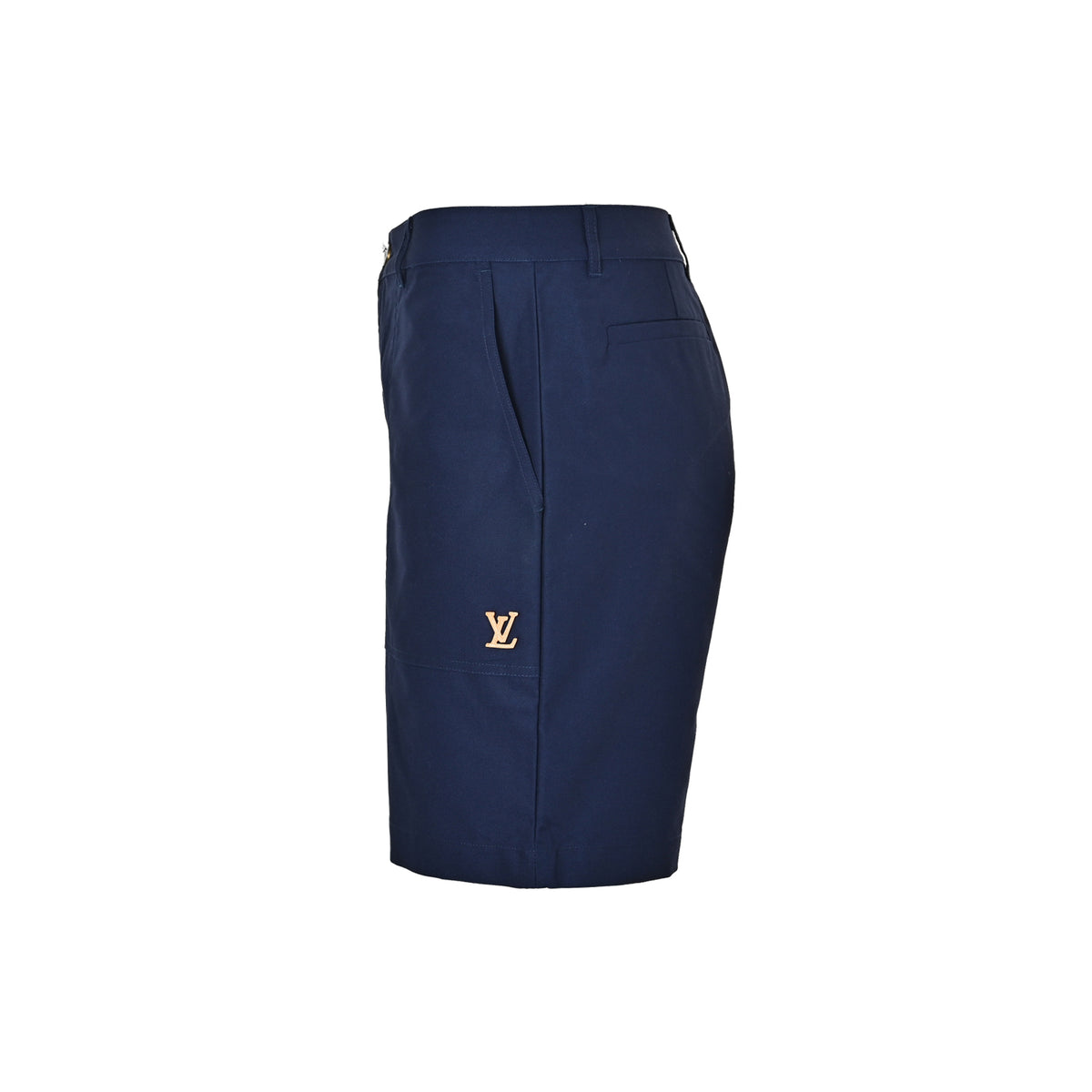 Louis Vuitton LV logo indigo denim shorts