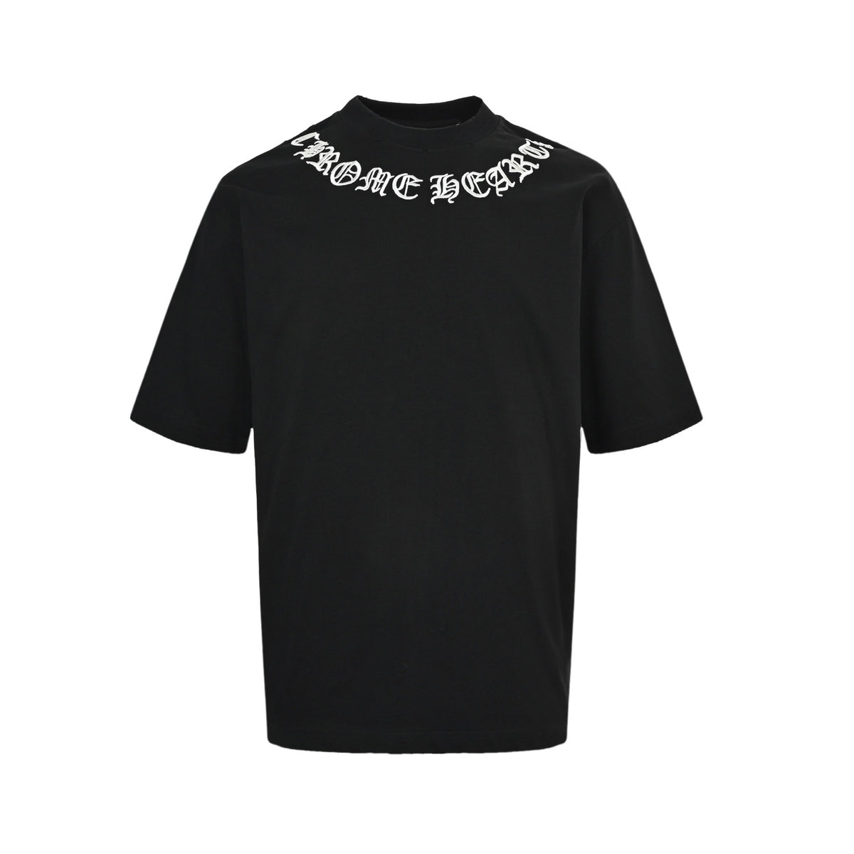 Chrome Hearts/Chrome Heart 26ss Sanskrit embroidered neckline short sleeves